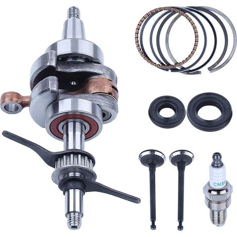 Jeu de moteur Adefol Vilebrequin Joint d'huile de vilebrequin Soupape Ensemble de pistons pour moteur Hond GX35 35CC avec bougie Tondeuse à gazon Pièces de rechange pour 13310-Z0Z-000, 14721-Z0Z-800(É (1/5)