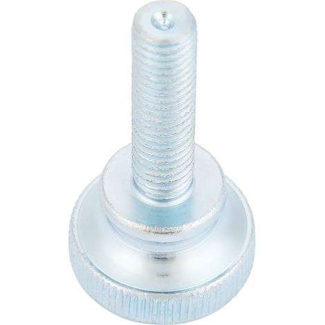 Vis de pouce M8 x 25 mm, tête moletée plate, lot de 10, en acier carbone zingué (1/4)