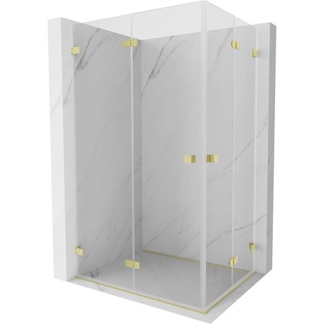 Mexen Lunar-F Duo cabine de douche pliante 100 x 75 cm, transparent, or brossé - 836-100L-075P-55-00 (1/5)