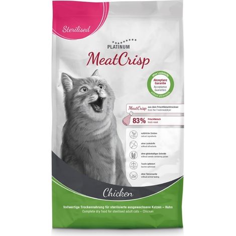PLATINUM MeatCrisp Poulet stérilisé - croquettes pour chat - 1,5 kg