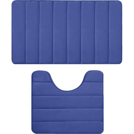Tapis De Bain - Tapis Toilette En Forme De U Et Tapis De Sol - Mousse À Mémoire De Forme - Absorbant Non Glissant - Lavable En Machine - 2 Pièces - Beige (1/5)