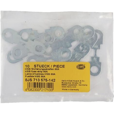Fusible L谩mina 80A longitud 42 mm paquete 10 unidades'Hella HELLA 8JS713575142