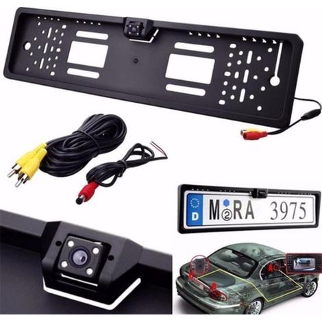 Cámara de marcha atrás con sensor de matrícula - Cámara para coche con visión nocturna - 4 LED (1/5)