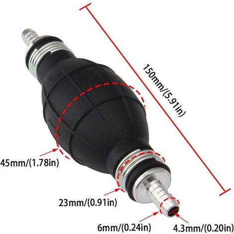 Lot de 2 pompes de transvasement manuel de 6 mm - Petit débit Pompe manuelle Pompe d'aspiration universelle pour essence, eau, huile, liquide Pompe à carburant pour voiture, jardin, bateau, tondeuse (1/3)