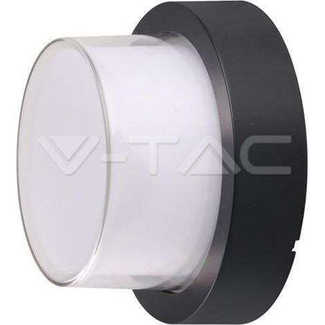 Aplique LED redondo V-TAC de 12 W, color negro, blanco cálido, IP65