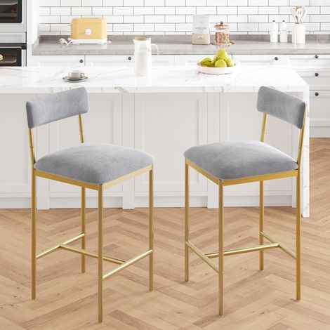 Lot de 6 Tabourets de Bar Style Industriel - Hauteur 95 cm avec Dossier et Repose-Pieds - Charge 136 kg