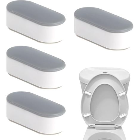 Lot de 4 Tampons Adhésifs Universels pour Abattant WC – Amortisseurs de Couvercle de Toilette (1/4)