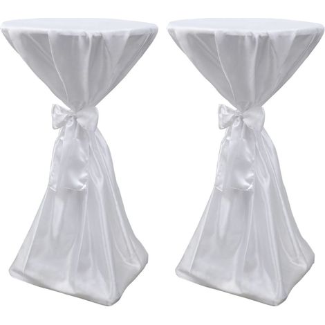 Copritavolo Bianco 60 cm con Fettuccia 2 pezzi vidaXL (1/5)
