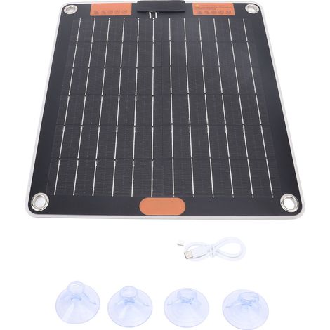 Panneau solaire 10W, double Ports de TYPE C, sortie 5V2A, chargeur USB monocristallin avec ventouses
