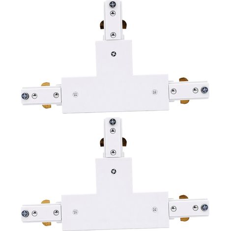Connecteur H Track T à Circuit unique, 3 fils, 1 Kit d'éclairage pour système blanc, 2 pièces (1/5)