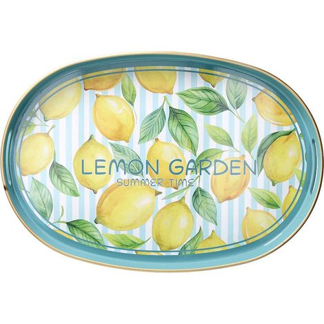 Tognana Vassoio Ovale Lemon Serving Summer Time  44 x 30 Cm Decorativo Polipropilene Multicolor