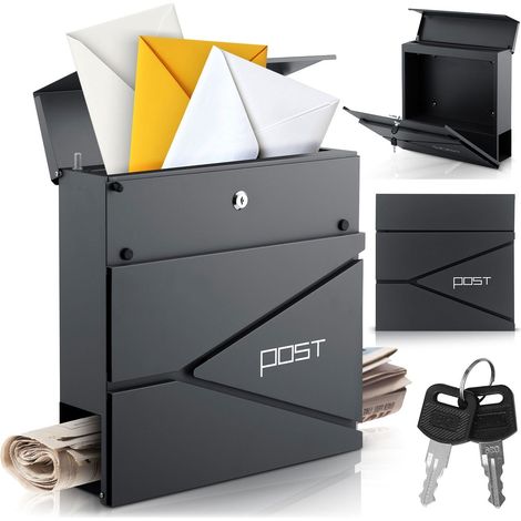 Briefkasten 37x37x105 cm anthrazit hm 862