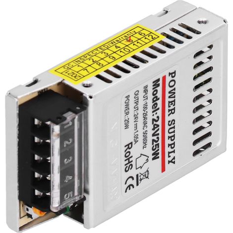 Alimentation à découpage YY-25-24, 25 W CC, 24 V, 1,05 A, format compact, pour équipements de surveillance. (1/5)