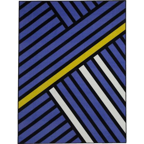 Tapis chambre en nylon 95x125 violet tissé motif géométrique TRIANGLO (1/4)
