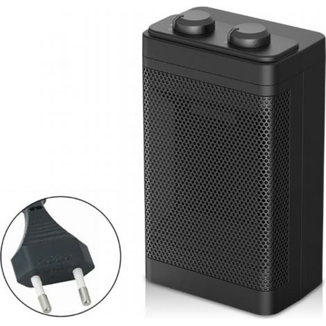 PTC Fan Heater, Ceramic Electric Heater with Adjustable Thermostat and Two Heat Settings, 1500W 70° Oscillating Electric Radiator