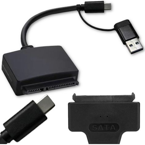 Convertitore da USB o USB-C 3.0 a SATA - Adattatore per unità HDD esterna da 2,5" (1/5)