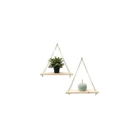 Lote de 2 - Estante de Pared Colgante - Decoración de Moda en Madera Reciclada - Gancho Incluido - Esencia de Pino - 35 cm x 14 cm - Hecho Artesanalmente en Francia (1/5)