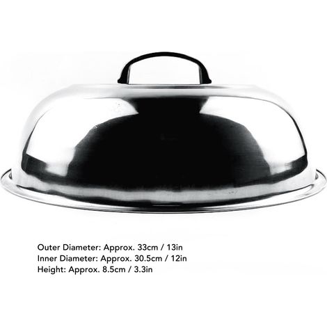 Ortviai Couvercle de Cuisinière en Acier Inoxydable 34 cm – Haut Bombé, Multifonctionnel pour Faire Sauter, Cuire à la Vapeur et Bouillir (1/4)