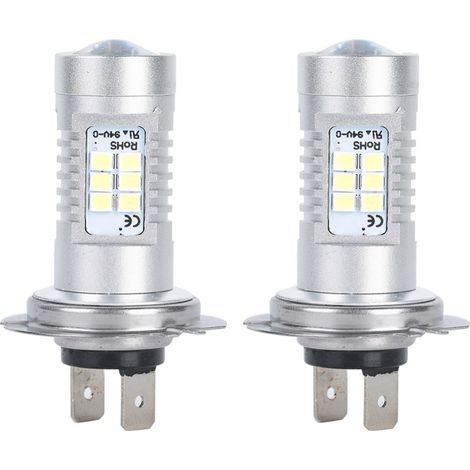 Lot de 2 ampoules LED H7 blanches pour feux de brouillard avant, 12 V, pour la conduite et les feux de jour. (1/4)