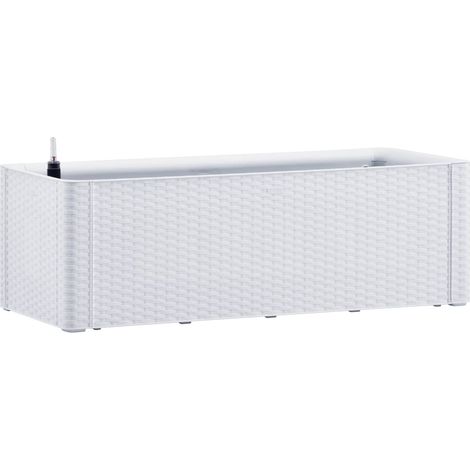 Fioriera rialzata per piante fiori giardino e sistema di irrigazione 100 x 43 x 33 cm bianco 020001202