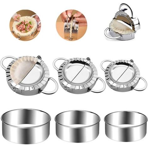 Set di 6 stampi per wonton. Set di stampi per preparare ravioli, wonton, potsticker e altro ancora. Stampi per pasta in acciaio inox. Ravioli (1/5)