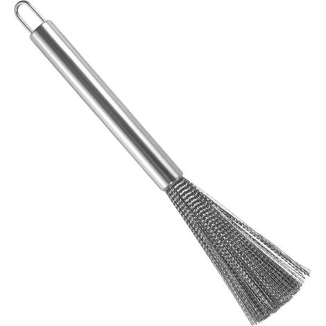 Brosse de cuisine, épurateur de poêle, épurateurs en acier pour nettoyer la vaisselle, brosse wok, épurateur en laine d'acier avec poignée, brosse en acier pour casseroles, poêles, fours, grils (1/5)
