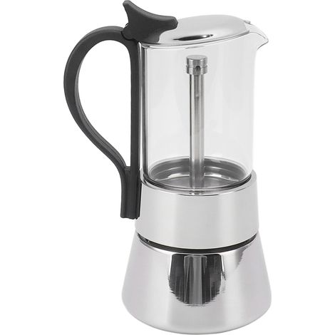 Cafetière 200ml avec poignée, acier inoxydable 304 et verre, machine à café pour maison (1/5)