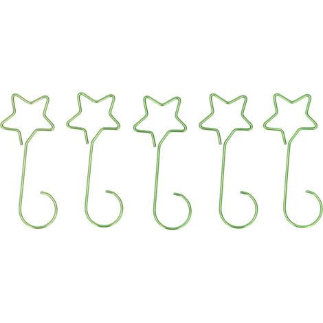 20 Pièces Crochets D'ornement de Noël Crochets en Fil Métallique en Acier Inoxydable en Forme D'étoile Crochets Décoratifs en S pour la Maison Jardin Cour Décor de Vacances(vert) (1/5)