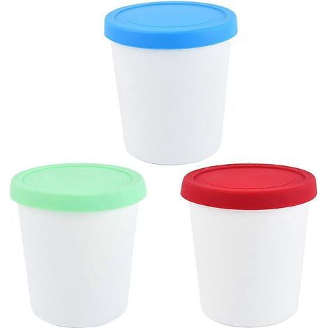 Set mit 3 runden Eisbehältern für den Gefrierschrank – 6,7 x 6,7 x 8 cm (1/4)