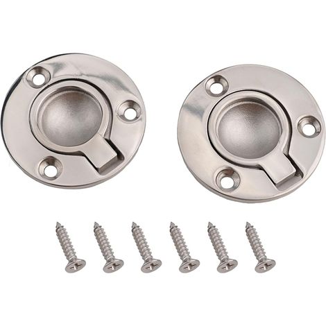 Poignée encastrée pour armoires, anneau et usage marin, lot de 2 (1/5)