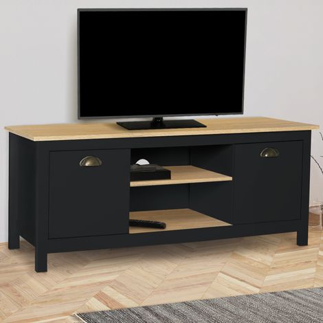 Soporte de TV ISIS de madera y negro 113 cm (1/5)
