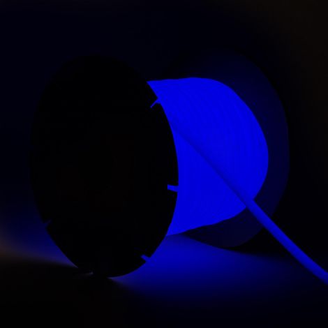 Bobina 50m Striscia LED Neon Regolabile 220V Circolare SFLEX17 8W/m IP65 Taglio 100cm Blu