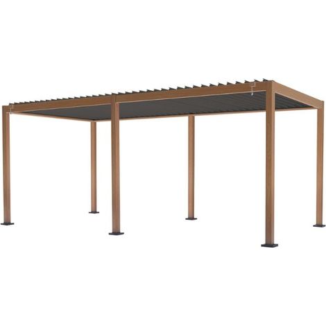 Pergola bioclimatica da giardino 3x6 mt Texas in alluminio-Legno (1/4)
