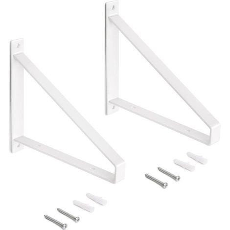 Emuca Soportes para Estante blanco acero 23x22x3 cm lote de 2