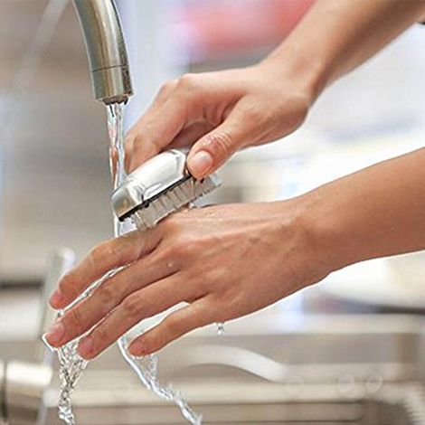 Brosse à main en acier inoxydable petit modèle pour lavage des mains et nettoyage des ongles