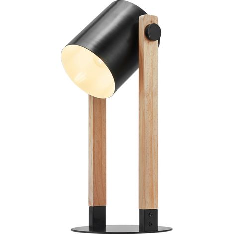 Lampe de table métal et bois 23W IP20 E27 Diam 120mm (1/4)