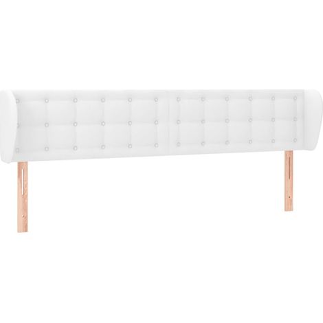 Tête de lit,Panneau décoratif avec oreilles Blanc 163x23x78/88 cm Similicuir CFW7335676 (1/5)