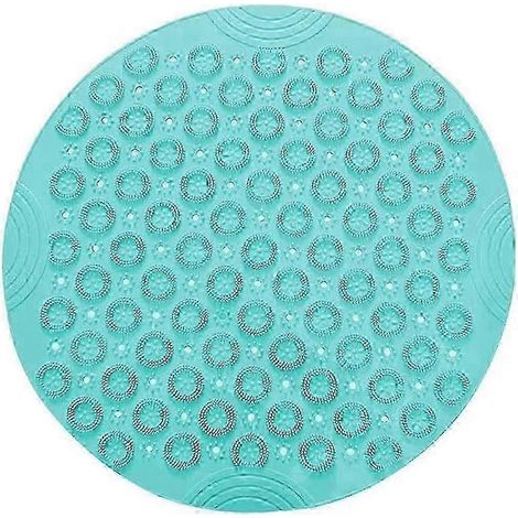 Tapis de bain rond et antidérapant avec ventouses, en caoutchouc texturé. (1/5)