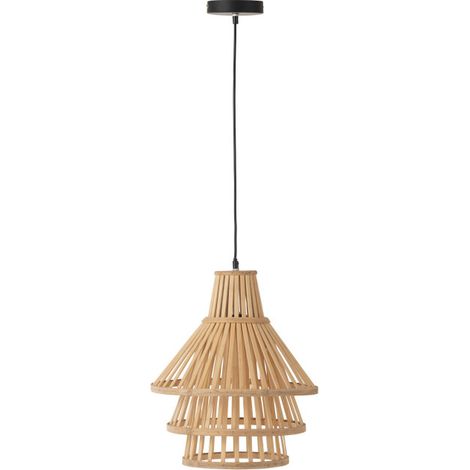 Lampe Suspension en Bambou "Midano" 32cm Naturel (1/3)