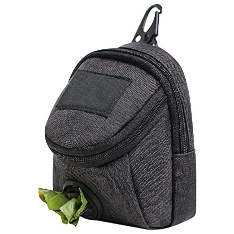 Distributeur de sacs à déjections canines pour laisse et sac à déjections canines, distributeur de sacs à déjections canines avec 1 rouleau durable et crochet en métal, peut être considéré comme une (1/5)