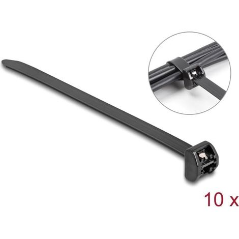 DELOCK KABELBINDER AVEC METALLZUNGE L 343 X B 12,7 MM 10 PIÈCE NOIR 19727