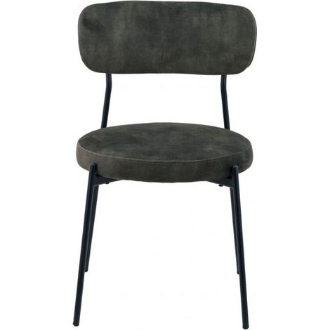 Stackable Glenn Dining Chairs (Pack of 2) - Velvet - L52 x W52 x H78 cm - Dark Green