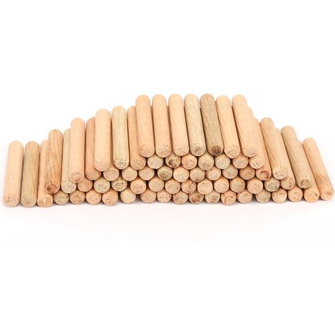 1 paquet de chevilles rondes cannelées en bois pour le travail du bois (6  40 mm) (1/5)