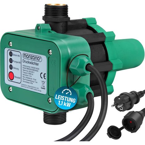 MONZANA® Druckschalter Wasserpumpe 10 Bar Trockenlaufschutz Pumpensteuerung Hauswasserwerk Druckwächter Gartenpumpe Drucktaster  mit Kabel