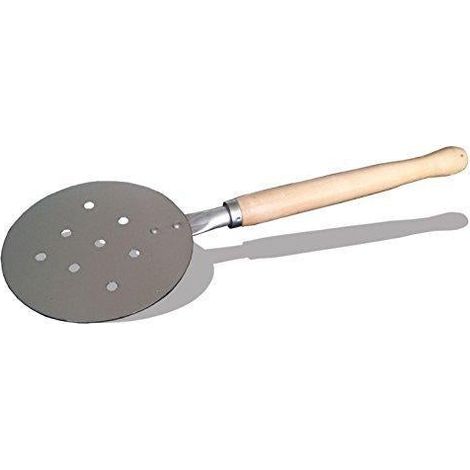 Pizzaschaufel aus Aluminium "Made in Italy" für Holzbacköfen und Pizzerien -Runde Ø 18 x h 78 cm gelochte