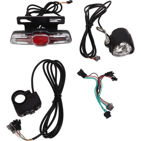 Ensemble d'Éclairage Avant Arrière pour Vélo Électrique - Phare et Feu Arrière LED Premium avec Commutateur Multifonction (1/5)