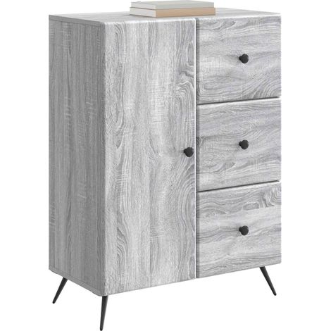 Maison La Vie - Buffet Salon Moderne - Meuble de rangement - Sonoma gris 66 x 34,5 x 90 cm Bois d'ingénierie bu5194