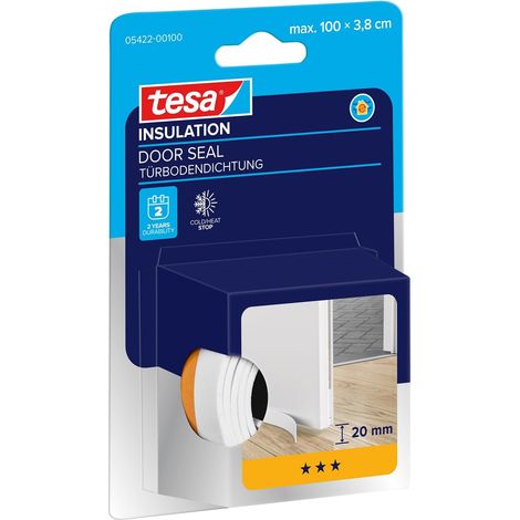 Joint de porte - Joint mousse autocollant pour sol de porte - Joint de porte de chambre pour protection contre le froid, les courants d'air, la poussière et l'humidité - Blanc-1mx38 mm (1/5)