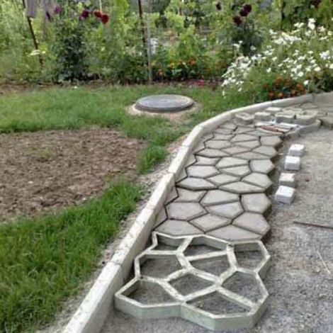 Moule à allée de jardin à faire soi-même (1 pièce) pour créer des dalles de pavage, de terrasse ou de patio en béton. (1/4)