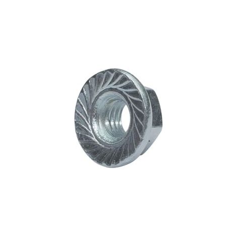 C49643 – Packung mit 100 M6-Sechskantmuttern mit Verzahnung, 13 mm Außendurchmesser – Kohlenstoffstahl, Härte 8 – selbstsichernde Sicherheitsmutter – DIN 6923 – Crezuo